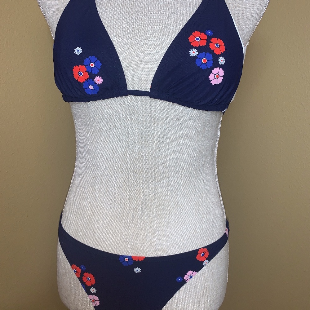 Tory Burch Sport Navy Swimsuit w/ Flowers